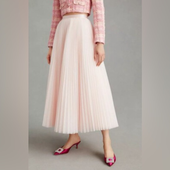 Hutch Blush Pink A-Line Pleated Skirt - Picture 6 of 13